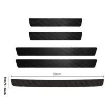 (5pcs) Conjunto de 4/5 peças de fita de proteção de fibra de carbono para soleira de porta, universal, antirriscos