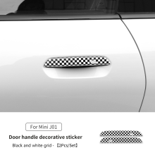 (J01 Black white grid) Adesivo para maçaneta de porta de carro compatível com MINI Countryman U25 Cooper J01 J05, adesivo decorativo