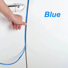 (Blue) Tiras de borracha protetoras contra arranhões para bordas de portas de carros, molduras de estilo automotivo,