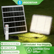 Aigostar Proyector Solar 300W Regulable, 20000 mAh, 3000K/4000K/6500K, IP65, Cable 5 m para Jardín
