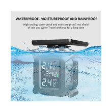 Motorfiets TPMS op zonne-energie, bandenspanningsmonitor, realtime bandenspanningscontrolesysteem.