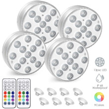 (4-pack) AMIR onderwater LED-lampen, waterdichte LED-lamp met afstandsbediening (RF), zuignap