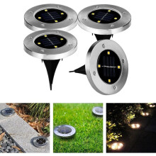 (8 LED's) 4 stuks 4 LED/8 LED Solar tuinlampen voor buiten, IP65 waterdicht, roestvrij staal