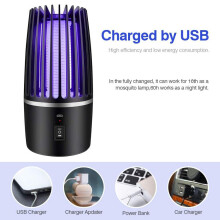 2-i-1 USB-uppladdningsbar mygglampa med 360 graders UV-fälla, tyst 20 dB, inomhus/utomhus, täcker 50-120