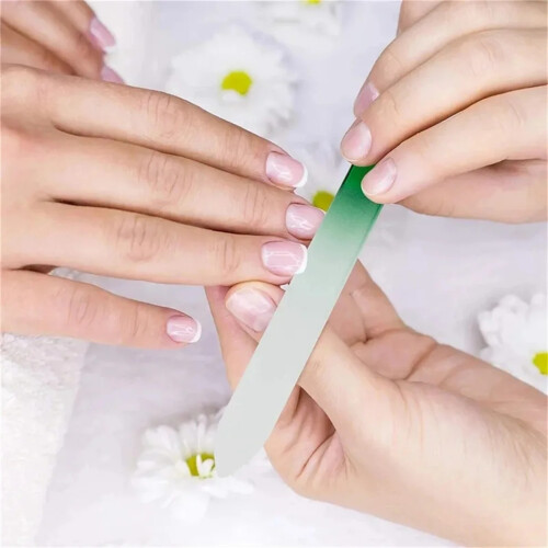 (1pcs) Professional Glass Nail File Double Sided Crystal Nail Filing Manicure Tool Gradient 1