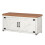 Shoe Storage Bench with 2 Barn Doors and Padded Seat White-Brown 9