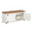 Shoe Storage Bench with 2 Barn Doors and Padded Seat White-Brown 10