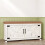 Shoe Storage Bench with 2 Barn Doors and Padded Seat White-Brown 11