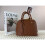 (Caramel brown) Retro Embossed Shell Bag Lock Handle Shoulder Crossbody Bag 1