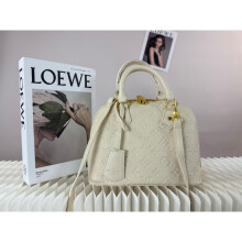 (White) Retro Embossed Shell Bag Lock Handle Shoulder Crossbody Bag
