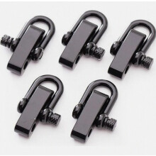 10er-Pack D-förmige Paracord-Armbandschnallen, Kunststoffverschlüsse für Outdoor-Survival-Armbänder, Schwarz