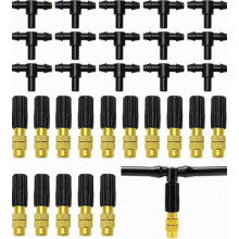 15er-Pack Messing-Sprühdüsen, verstellbare Kupfer-Sprühdüsen mit T-Stück für die Gartenbewässerung