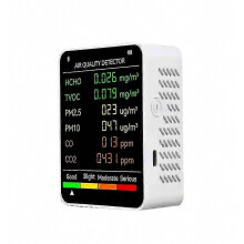 6-in-1 ilmanlaadun monitori – PM2.5/CO2/HCHO/TVOC-ilmaisin LCD-näytöllä (kannettava kotiin/toimistoon, Type-C-lataus)_MM2