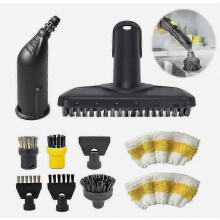 Steam Cleaner Accessories Kit: 10-Piece Set for Karcher SC1, SC2, SC3, SC4 & SC5, with Nozzle & Brush Attachment