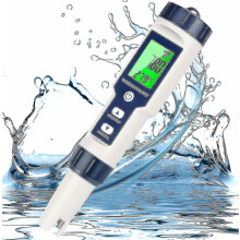 5-in-1 Digital Water Tester for pH, TDS, EC, Temperature, and Salt Levels in Saltwater Pools, High 0.01 Accuracy