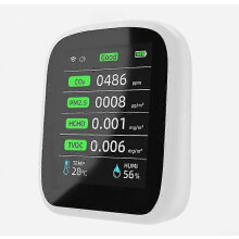 8-in-1 sisäilmanlaadun mittari kannettava CO2-ilmaisin WiFi:llä Tuya-sovellukseen, lämpötila- ja kosteusanturi NDIR kotikäyttöön_gmzs