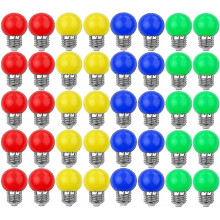 40 stuks E27 3W LED decoratieve lampen (rood/geel/blauw/groen) 240 lumen AC220V-240V kleurrijke verlichting