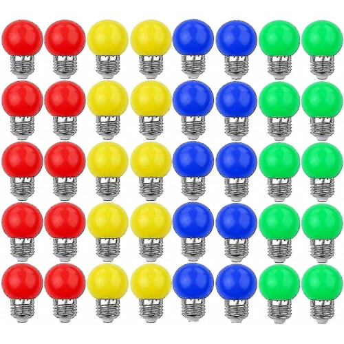 40 τεμάχια διακοσμητικές λάμπες LED E27 3W (κόκκινες/κίτρινες/μπλε/πράσινες) 240 Lu