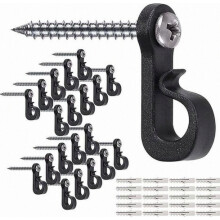 20 ganchos de tornillo Q para colgar luces de exterior, luces navideñas, garaje, interiores y exteriores (EE. UU.)