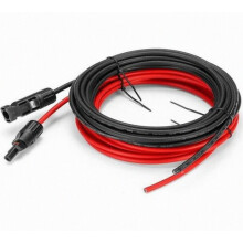 Cable de extensión para panel solar de 12 AWG con conectores MC4 macho y hembra, par de cables rojo y negro, 5 m + 5 m para kit solar.