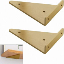 Kolmionmuotoiset metalliset hyllykannattimet, 2 kpl, 8 x 10 cm, 40 kg kuorma, piilotettu kelluva muotoilu, kulta