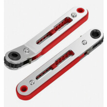 Juego de 2 mini destornilladores de trinquete, llave de trinquete reversible de 1/4 de pulgada con cabeza plana y angular, trinquete de ángu