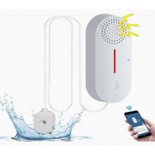 Detector de fugas de agua WiFi, sensor de alarma de nivel de agua inalámbrico de 100 dB con notificaciones push, compatible con Tuya Smart L