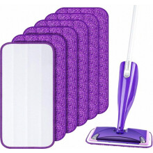 Paquete de 6 almohadillas de limpieza de microfibra reutilizables compatibles con la mopa WetJet, fundas de repuesto lavables para pisos de