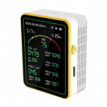 Tuya WiFi 15 in 1 ilmanlaadun ilmaisin TFT-näyttö monitoiminen aika-lämpötila- ja kosteusmittari