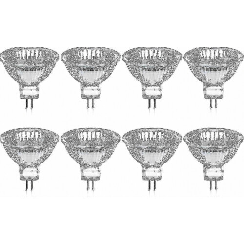 Συσκευασία με 8 λαμπτήρες αλογόνου Gu5.3 Mr16 35w 12v με ρύθμιση φωτεινότητας - Θε