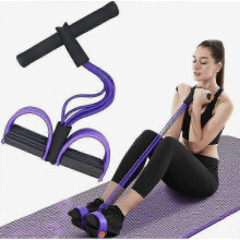 6-teiliges elastisches Zugseil mit Yoga-Pedalen, Widerstandsband aus Naturlatex für multifunktionales Fitnesstraining und Übungen