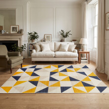 (160x230 cm- Area Rug/Carpet, BRIO) Non-Slip Area Rugs Printed Geometric Carpets Hallway Runner