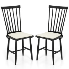 Windsor Dining Chair Set of 2 w/ Spindle Back for Kitchen & Restaurant