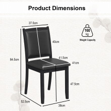 Wooden Dining Chair w/ Padded Seat & Backrest for Kitchen Dining Room