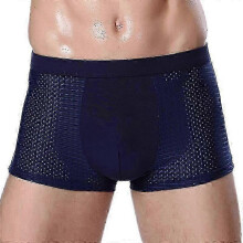 (L, blue) 4 Pack Men's Box Hero Bamboo Boxer Briefs & Shorts - Ideal for All-Day Wear Comfort