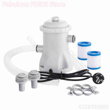 Bomba de filtro para piscina 330 GPH 16 W con 2 cartuchos, blanca