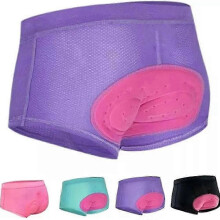 (S, Purple) Women's Equestrian Underwear, Padded, Polyester, Pink Black Blue Purple, S-2XL