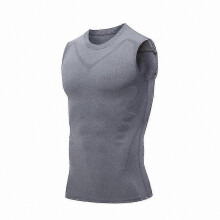 (M, Grey 1) Men's Ionic Shaping Vest, Breathable Ice Silk Slimming Waist Trainer for Body Shaping