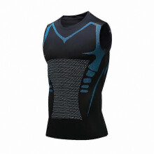 (XL, Black 2) Men's Ionic Shaping Vest, Breathable Ice Silk Slimming Waist Trainer for Body Shaping