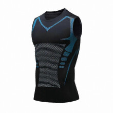 (3XL, Black 2) Men's Ionic Shaping Vest, Breathable Ice Silk Slimming Waist Trainer for Body Shaping