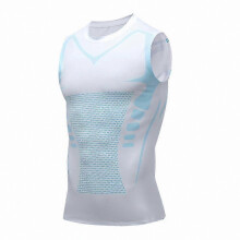 (3XL, White 2) Men's Ionic Shaping Vest, Breathable Ice Silk Slimming Waist Trainer for Body Shaping