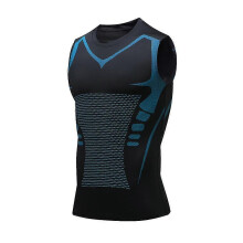 (3XL, Black 2) Ionic Shaping Vest, Comfortable And Breathable Ice-silk Fabric For Men To Build A Body, Ionic Shaping Vest For Adult Men