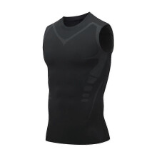 (3XL, Black 1) Ionic Shaping Vest, Comfortable And Breathable Ice-silk Fabric For Men To Build A Body, Ionic Shaping Vest For Adult Men