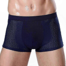 (L, blue) Men's 4-Pack Bamboo Boxer Briefs for Everyday Comfort and Support