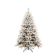 Yukon Snow Pine Christmas Tree 6Ft Pre-Lit 160 Warm White LED 550 tips