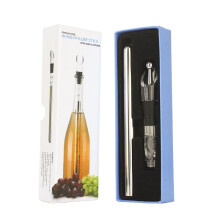 (Silver) Stainless Steel Wine Chiller Stick Frozen Wine Cooler Rod Ice Wine Stick Decanter Pourer for Red Wine Quick Cooling