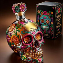 (1pcs) Borosilicate Glass Skull Bottle, Food-Grade Liquor Decanter, Creative Bar Decor, Clear