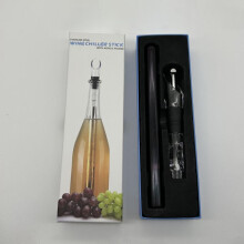 (Black) Stainless Steel Wine Chiller Stick Frozen Wine Cooler Rod Ice Wine Stick Decanter Pourer for Red Wine Quick Cooling