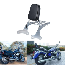 Respaldo para pasajero con portaequipajes para moto Honda Shadow VT750 C2 RC44 VT400 1997-2003, acero y cuero sintético, cromo