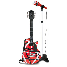 Bontempi Elektronische Rockgitarre mit Bühnenmikrofon, 6 Metallsaiten